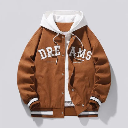 SUTTON HOODED VARSITY JACKET