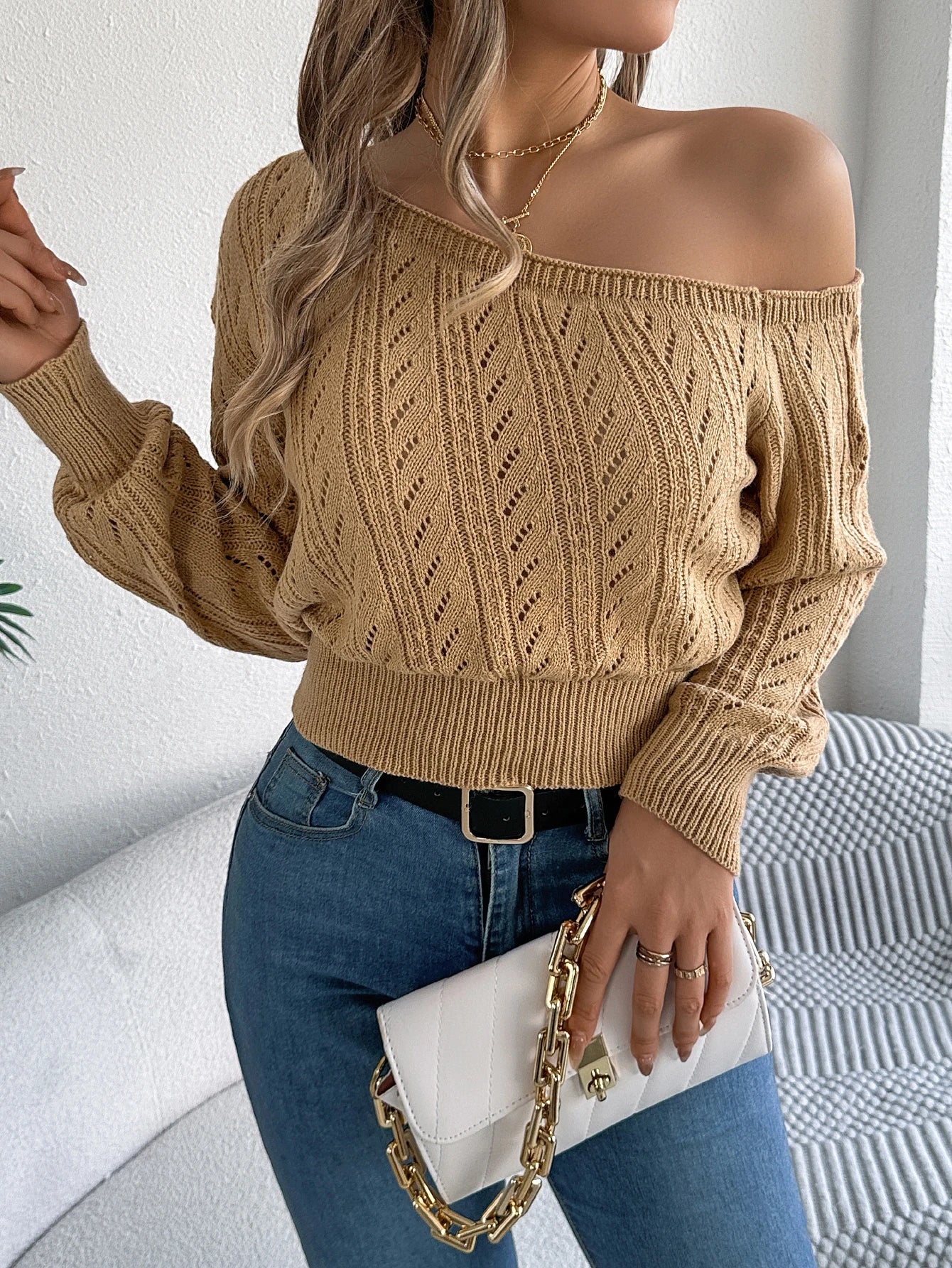 SOFIA SLASH NECK SWEATER
